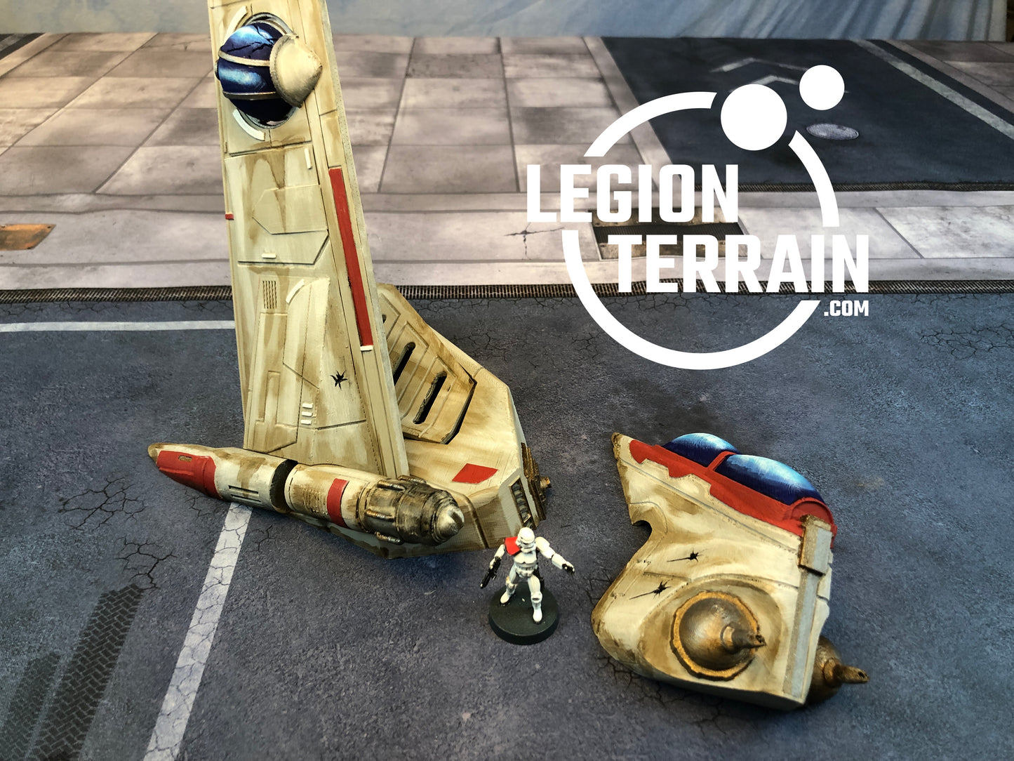 Crashed Republic Gunship A Set - LegionTerrain