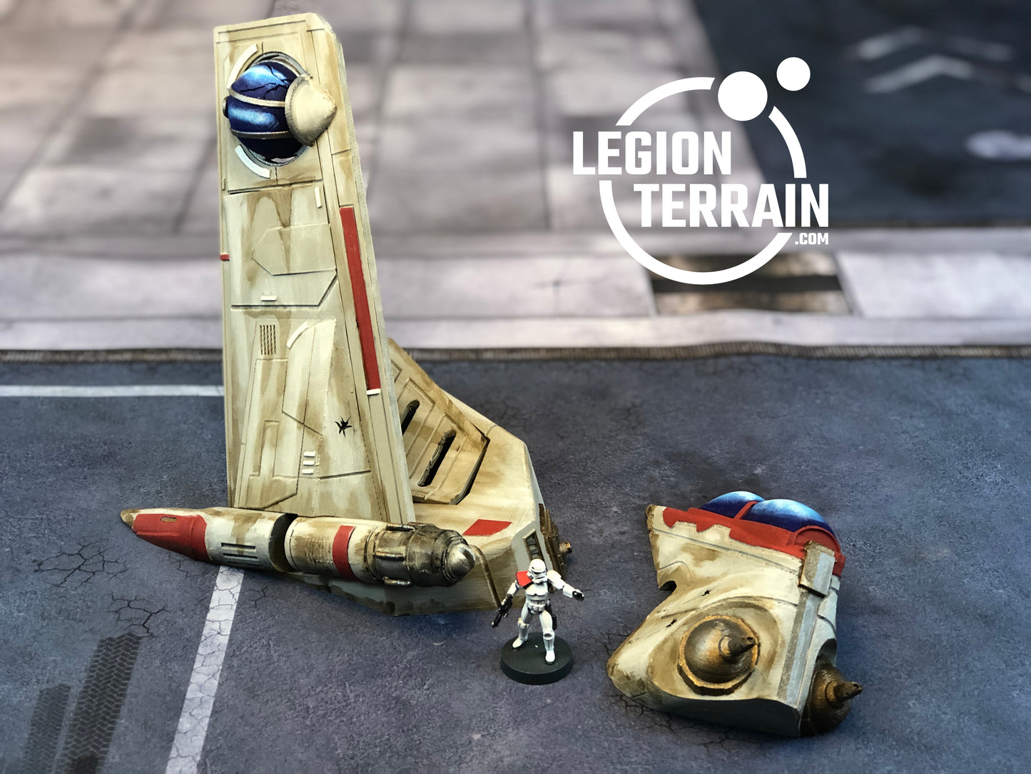 Crashed Republic Gunship A Set - LegionTerrain